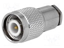 Plug; TNC; male; straight; 50Ω; soldering,clamp; for cable