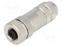 Plug; M12; PIN: 5; female; B code-Profibus; for cable; IP67