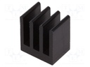 Heatsink: extruded; black; L: 10mm; W: 13.5mm; H: 15.24mm; 23.4K/W