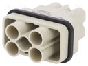 Connector: HDC; male; Han Q; PIN: 6(4+2); Compact