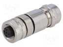 Plug; M12; PIN: 5; female; B code-Profibus; for cable; soldered