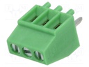 PCB terminal block; angled 90°; 2.54mm; ways: 3; on PCBs; 500um2
