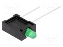 LED; in housing; green; 3mm; -25÷85°C; IP40; Body: black