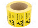 Self-adhesive label; ESD; 76x38mm; Package: reel; 1000pcs.