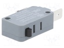 Microswitch, Standard, Pin Plunger, SPST-NC, Quick Connect, 22 A