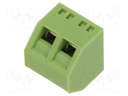PCB terminal block; angled 45°; 5mm; ways: 2; on PCBs; 1.5mm2; 12A