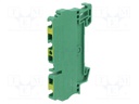 Splice terminal: rail; 2.5mm2; ways: 1; terminals: 3; yellow-green