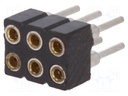 Socket; pin strips; female; PIN: 6; turned contacts,low profile