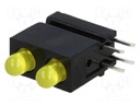 LED; in housing; yellow; 3mm; No.of diodes: 2; 20mA; 60°; 10÷20mcd
