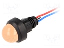 Indicator: LED; prominent; 12VDC; 12VAC; Cutout: Ø13mm; IP40