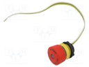 Switch: emergency stop; NC; 5A/250VAC; 5A/24VDC; 22mm; red; IP65