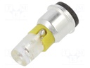 LED lamp; yellow; SX3s; 24÷28VDC; No.of diodes: 1; -40÷85°C; 3mm