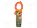 Power clamp meter; LCD (9999),with a backlit; I AC: 0,1÷1000A