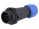 Plug; male; SP13; PIN: 5; IP68; 4÷6.5mm; 5A; soldering; for cable