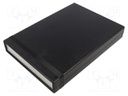 Enclosure: with panel; 1598; X: 200mm; Y: 280mm; Z: 40mm; ABS; black