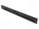 Front panel; 1U; Panel colour: black