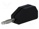Plug; 2mm banana; 10A; 33VAC; 70VDC; black; Connection: soldering