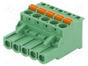 Pluggable terminal block; 5mm; ways: 5; angled 90°; plug; female