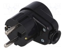 Connector: AC supply; plug/socket; Layout: 2P+PE; black; 250VAC