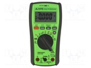Meter: digital multimeter; LCD; (6000); I AC: 6A,10A; I DC: 6A,10A