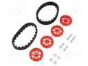 Tracks; red; Shaft: D spring; Pcs: 2; push-in,screw; Ø: 35mm