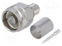 Plug; N; male; straight; 50Ω; RG213; crimped; for cable; teflon