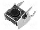 Microswitch TACT; SPST-NO; Pos: 2; 0.05A/12VDC; THT; none; 1.6N