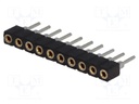 Socket; pin strips; female; PIN: 10; turned contacts,low profile