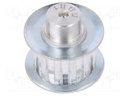 Belt pulley; T5; W: 10mm; whell width: 21mm; Ø: 18.25mm; aluminium