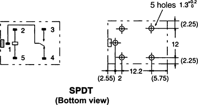 Relay: electromagnetic; SPST-NO; Ucoil: 5VDC; 10A/240VAC; 8A/30VDC