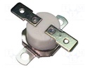 Sensor: thermostat; Output conf: NC; Topen: 102°C; Tclos: 85°C; 10A