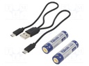 Re-battery: Li-Ion; 14500; 3.7V; 950mAh; Ø14.3x50.4mm