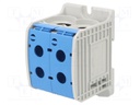 Splice terminal: rail; STB; 185mm2; ways: 1; terminals: 4; blue; TS35