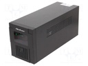 Power supply: UPS; 90x320x142mm; 600W; 1kVA; No.of out.sockets: 3