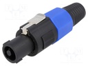 Plug; loudspeaker; female; with strain relief; PIN: 4; for cable