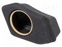 Car loudspeaker enclosure; MDF; black melange; textil; 200mm