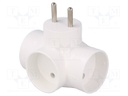 Connector: AC supply; splitter; Layout: 2P; white