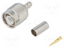 Plug; TNC; male; straight; 50Ω; crimped; for cable; delrin (POM)