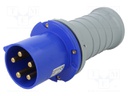 Connector: AC supply 3-phase; plug; male; straight; for cable