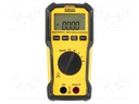 Digital multimeter; LCD; VDC: 600V; VAC: 600V; R range: 10MΩ; 3kHz