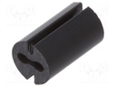 Spacer sleeve; LED; Øout: 4.8mm; ØLED: 3mm; L: 8mm; black; UL94V-0