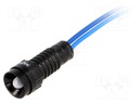 Indicator: LED; recessed; 230VAC; Cutout: Ø11mm; IP40; 300mm leads