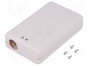 Accessories: enclosure; 100x62x25mm; Colour: white; Mat: ABS