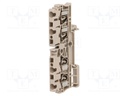 Splice terminal: rail; 2.5mm2; ways: 1; terminals: 4; beige; wemid