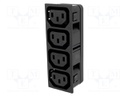 Connector: AC supply; splitter; 10A; 250VAC; IEC 60320; C13 (F)