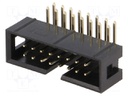 Socket; IDC; male; PIN: 16; angled 90°; THT; gold-plated; 2.54mm