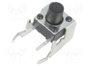 Microswitch TACT; SPST-NO; Pos: 2; 0.05A/12VDC; THT,angular; none