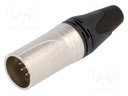 Plug; XLR; male; PIN: 7; straight; for cable; soldering; 5A; 3.5÷8mm