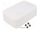 Enclosure: with panel; PF; X: 200mm; Y: 135mm; Z: 60mm; ABS; white