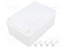 Enclosure: multipurpose; X: 80mm; Y: 120mm; Z: 50mm; ABS,polystyrene